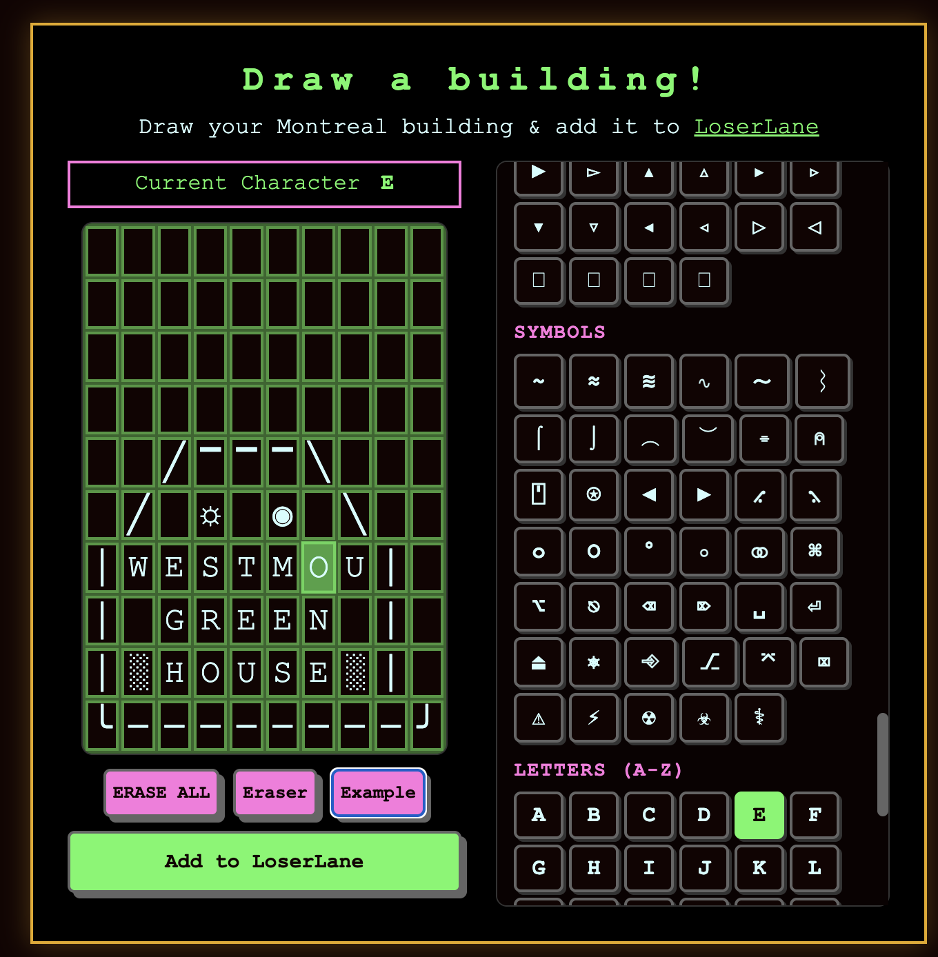 Loser Lane Building Generator